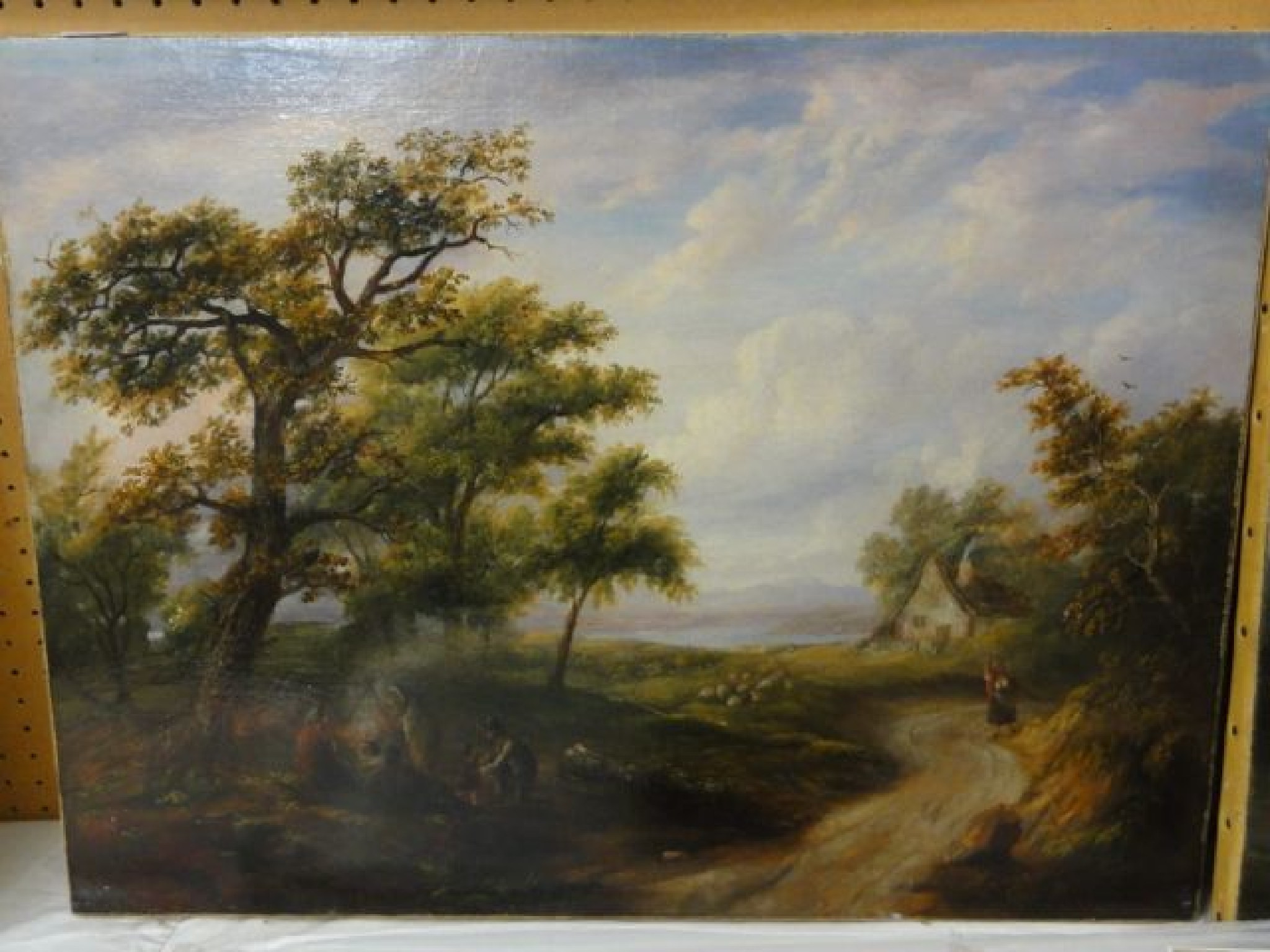 Appraisal: A pair of th century English School oil paintings on