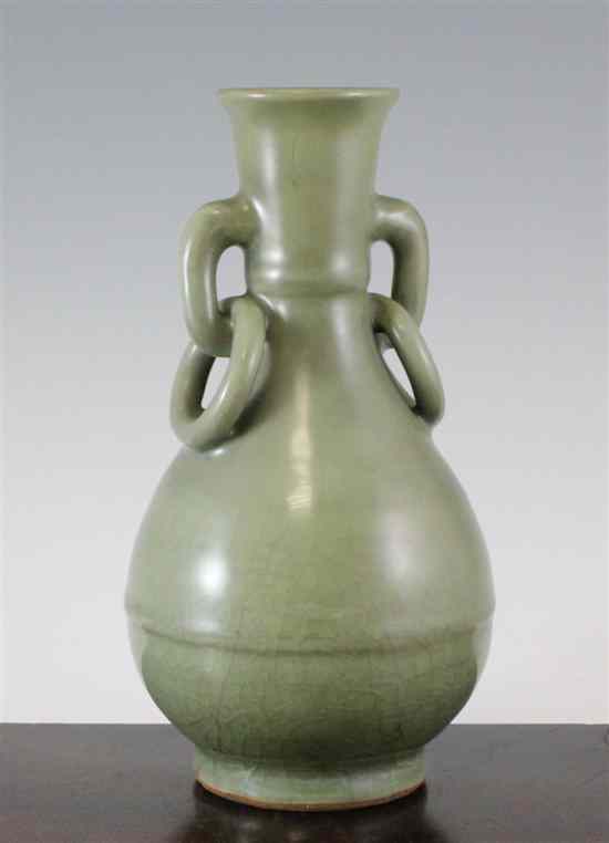 Appraisal: A Chinese Longquan celadon pear shaped vase Yuan Ming Dynasty