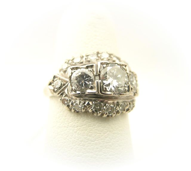 Appraisal: k white gold diamond ring set with nineteen round diamonds