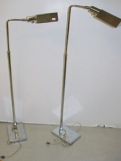 Appraisal: Pair of Koch and Lowy chrome floor lamps each signed