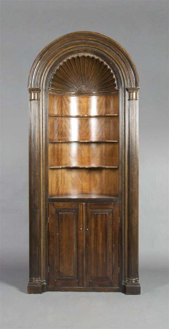 Appraisal: An English Neoclassical Corner Cupboard Height x width inches