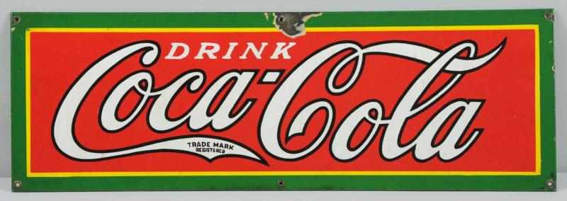 Appraisal: Nesco s Coca-Cola Porcelain -Color Sign Light soiling minor dark