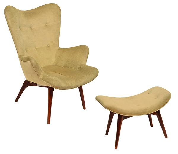 Appraisal: GRANT FEATHERSTON AUSTRALIAN - R CONTOUR ARMCHAIR AND FOOTSTOOL design