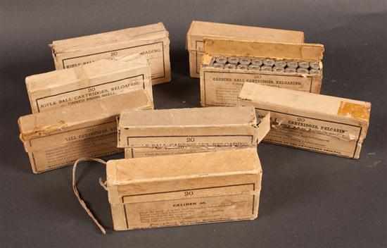 Appraisal: Group of ammunition including boxes of carbine ball cartridges reloading