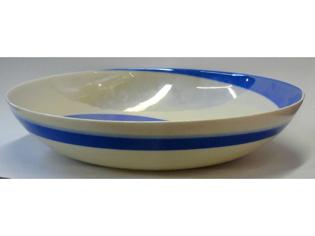 Appraisal: Large Arte Murano modernist opaque glass bowl with blue and