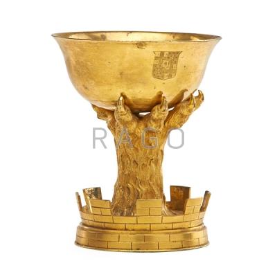 Appraisal: FRENCH GILT BRONZE CHALICE Condition Report