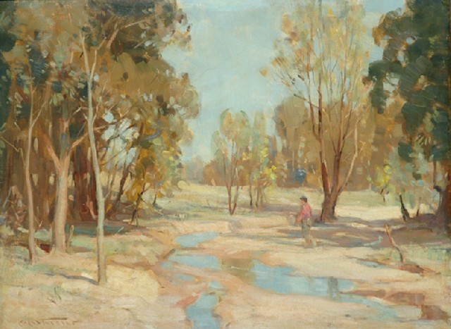 Appraisal: Charles Arthur Wheeler - Panning for Gold oil on canvas