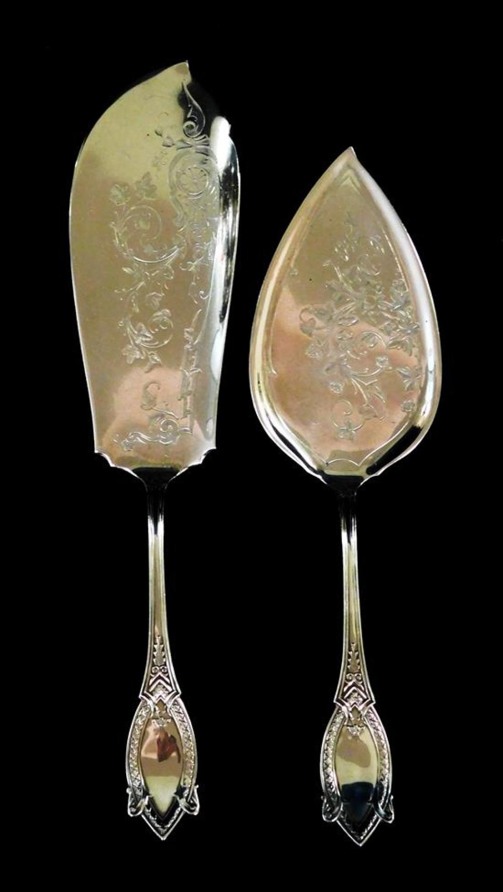 Appraisal: STERLING Two Tiffany Co sterling servers including one l fish