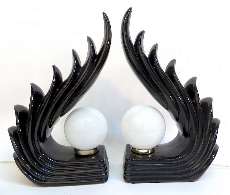 Appraisal: Pair Of Art Deco Style Lamps Pair Of Art Deco