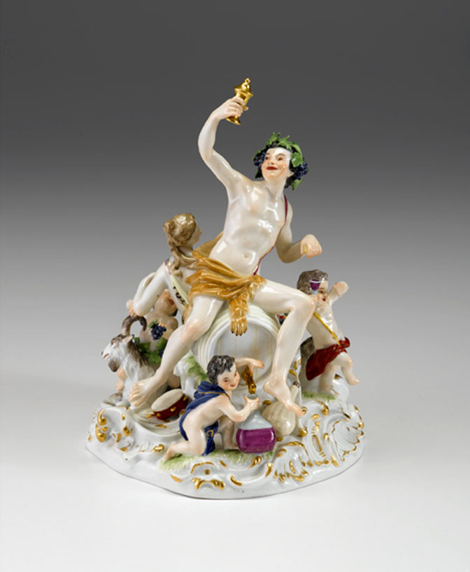 Appraisal: Meissen Bacchic figural group th century Modeled as Bacchus seated