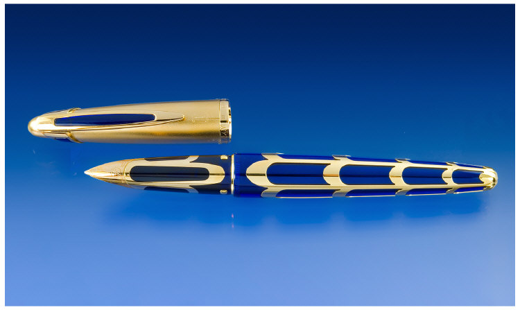 Appraisal: Waterman Edson Boucheron No French In sapphire blue with latticed