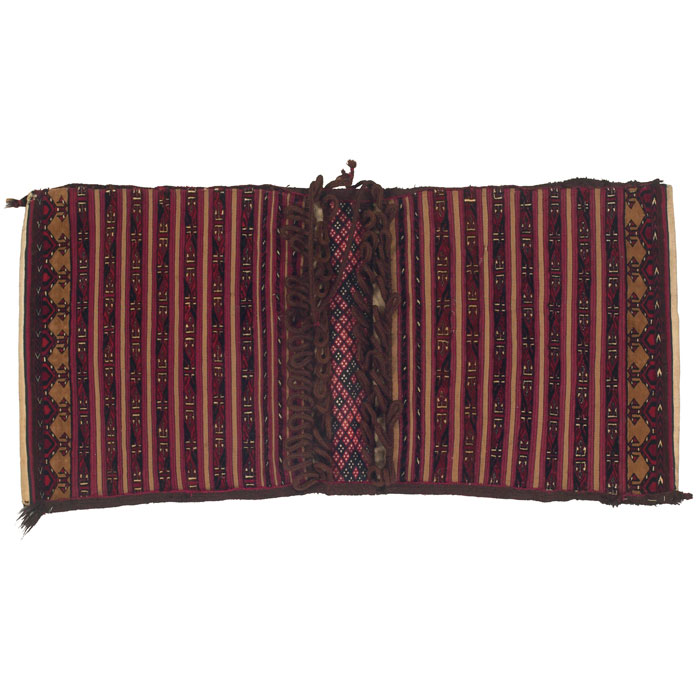 Appraisal: Saryk khorjin saddle bag ca finely woven wool silk and