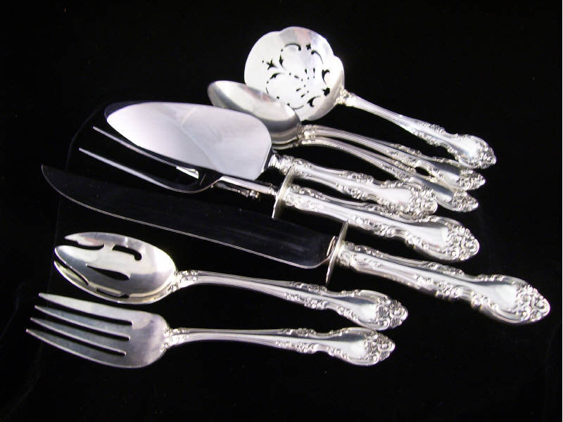 Appraisal: Sterling Serving pcs Gorham Melrose Includes - Serving spoons -