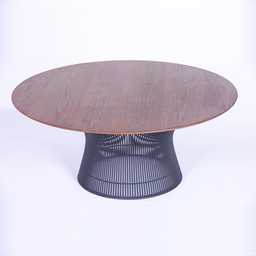 Appraisal: WARREN PLATNER KNOLL Coffee table with circular walnut top on