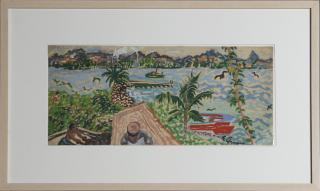 Appraisal: Emil Armin - Caribbean Harbor Scene th c oil on