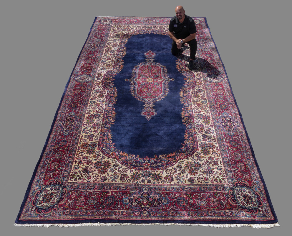 Appraisal: ANTIQUE PERSIAN KAZVIN HAND KNOTTED WOOL RUG ' '' x