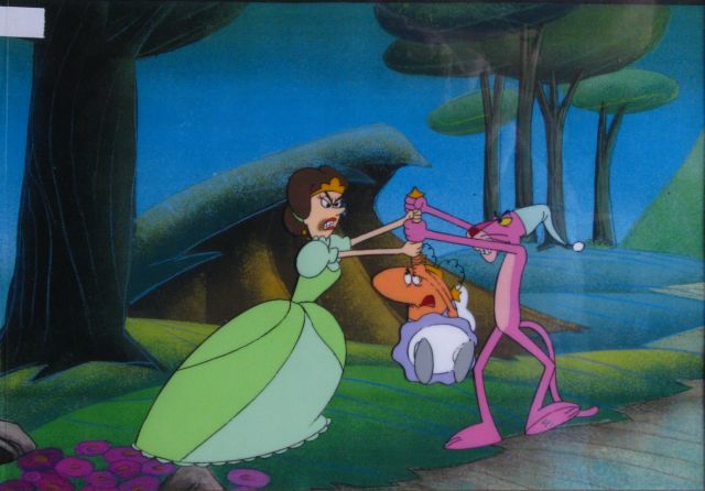 Appraisal: Pink Panther production cel on hand-colored background with original production