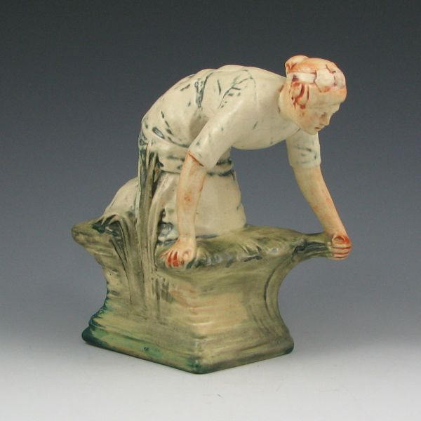 Appraisal: Weller Muskota kneeling washer woman Marked WELLER in block letters