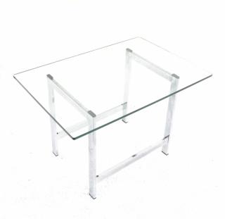 Appraisal: Chrome and Glass End Table Chrome and glass end table