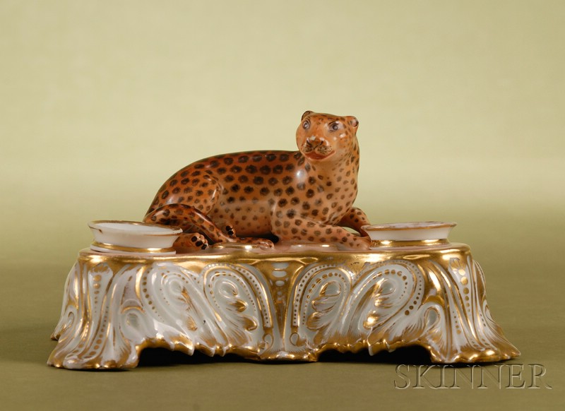 Appraisal: Paris Porcelain Figural Inkstand France th century gold and enamel