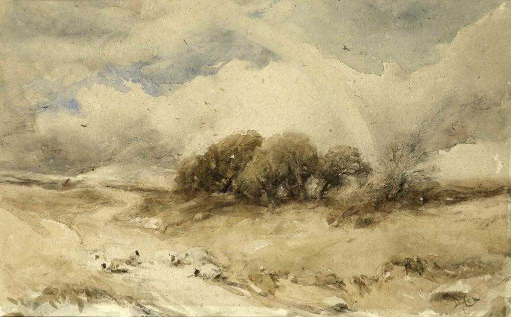 Appraisal: DAVID COX OWS - SHEEP IN A LANDSCAPE WITH A