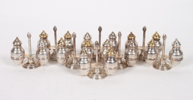 Appraisal: Eight prs of Tiffany Co sterling salt peppers including eight