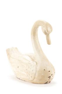 Appraisal: Substantial Painted and Carved Wood Swan American Early th century