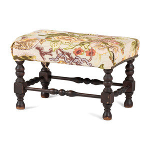 Appraisal: A William and Mary Block Turned Walnut Footstool th Century