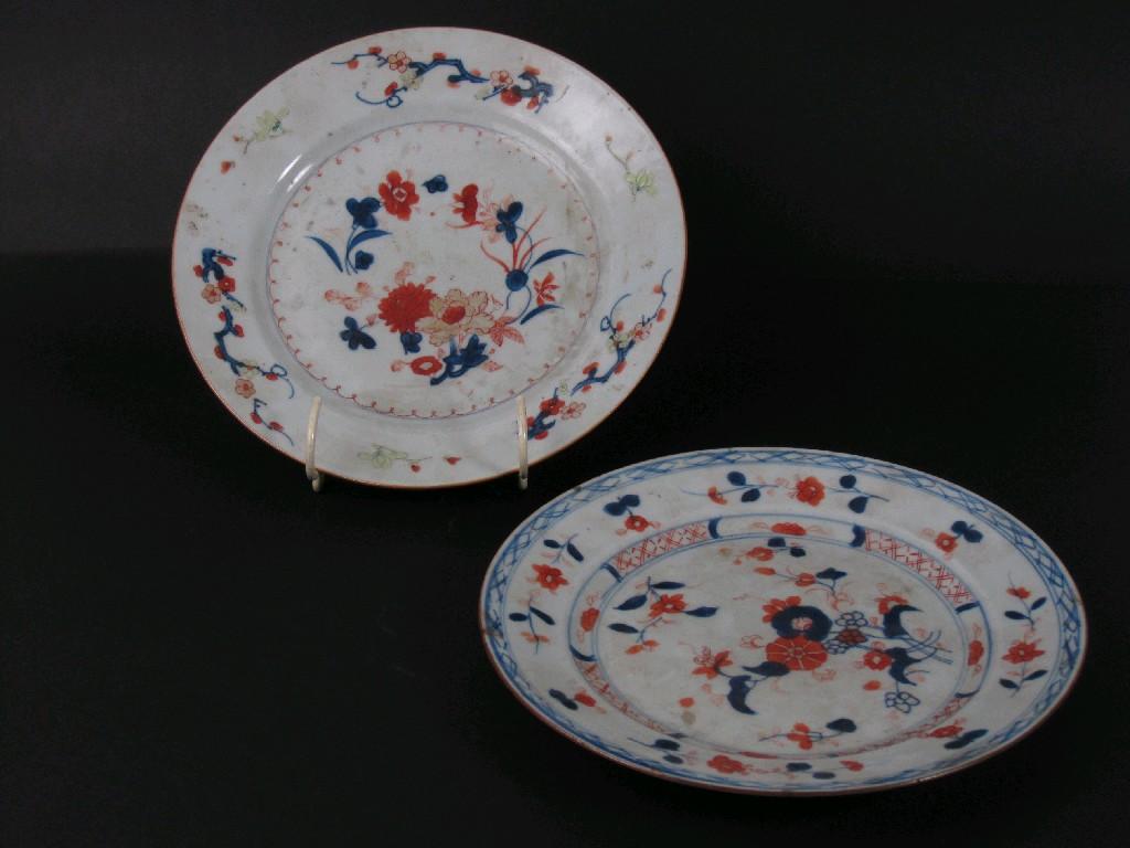 Appraisal: Two Chinese Imari Plates with floral designs in iron red