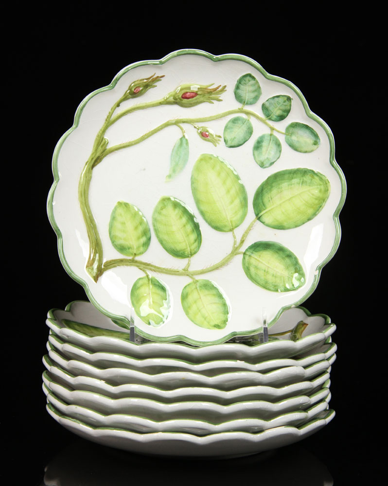 Appraisal: - Italian Dessert Plates Set of eight Italian floral dessert