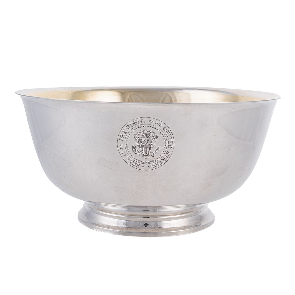 Appraisal: Tiffany Sterling Bowl of Presidential Significance Pattern Revere-style bowl with