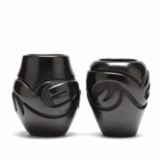 Appraisal: Two Santa Clara Vases By Stella Chavarria late th century