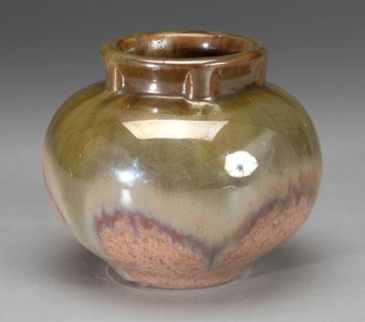 Appraisal: Fulper vase globular form with glossy runny olive and mottled