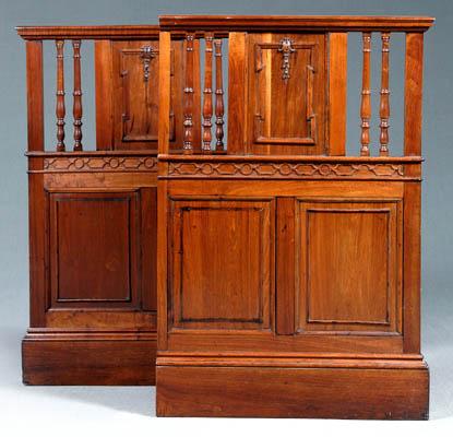 Appraisal: Pair turned and paneled screens each walnut throughout with baluster