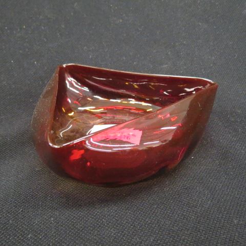 Appraisal: Amberina Art Glass Bowl triangular great color New England Glass