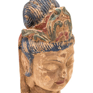 Appraisal: A Pair of Southeast Asian Deity Heads includes a carved