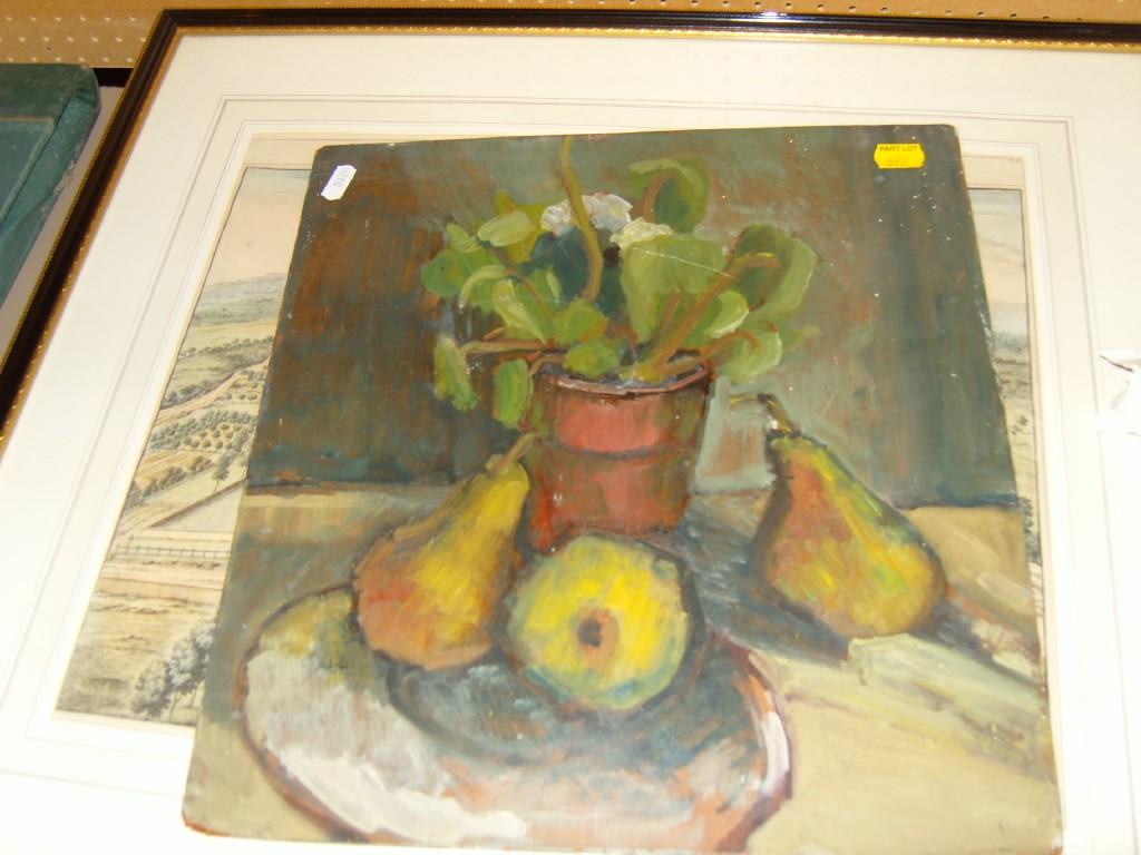 Appraisal: A collection of pictures including an oil painting on board