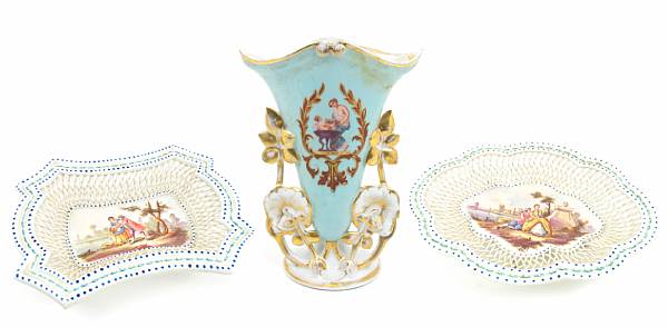 Appraisal: A group of ceramic table articles comprising two pairs of