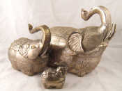 Appraisal: A family of three Cambodian silver plated containers in the