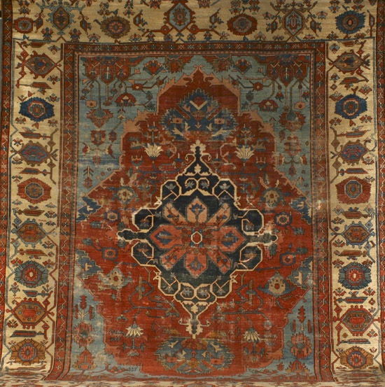 Appraisal: Serapi Rug Last Quarter th Century Rust ground with herati