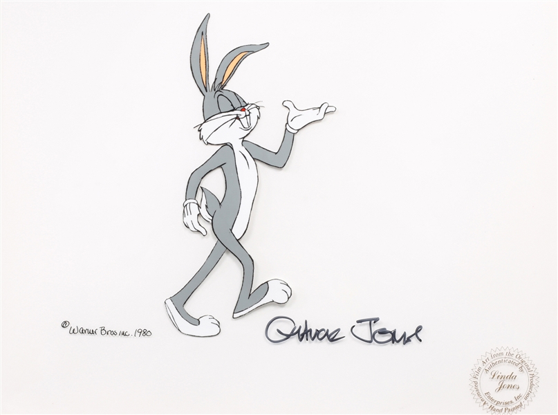 Appraisal: Bugs Bunny hand painted animation celluloid signed by Chuck Jones