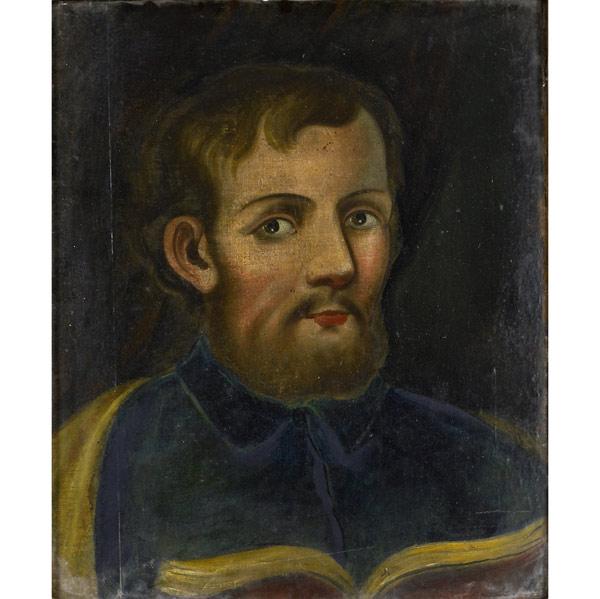 Appraisal: EARLY TH C PORTRAITS Two untitled oil on canvas paintings