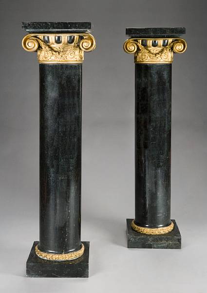 Appraisal: A pair of Neoclassical style parcel gilt and marble veneered