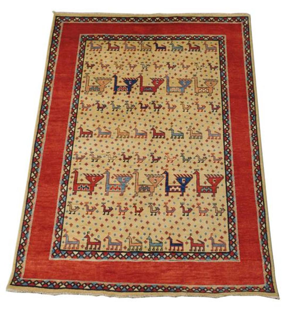 Appraisal: RUG Uzbek Shervan ' x ' wool on cotton light