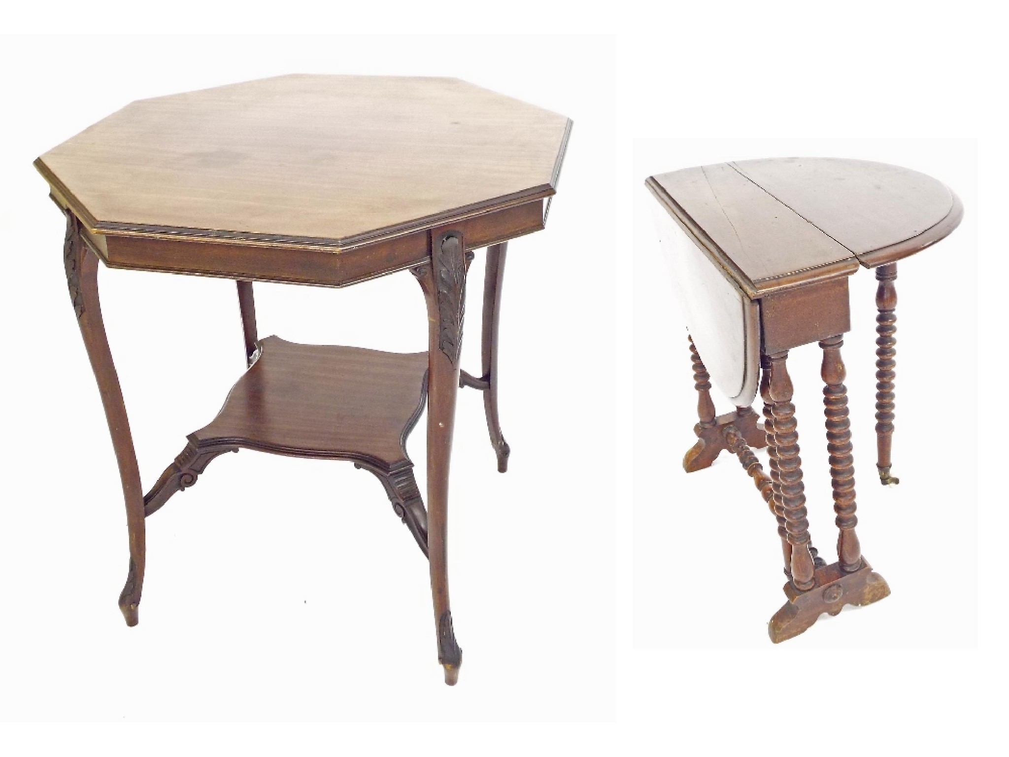 Appraisal: th century Sutherland table the oval top upon bobbin turned