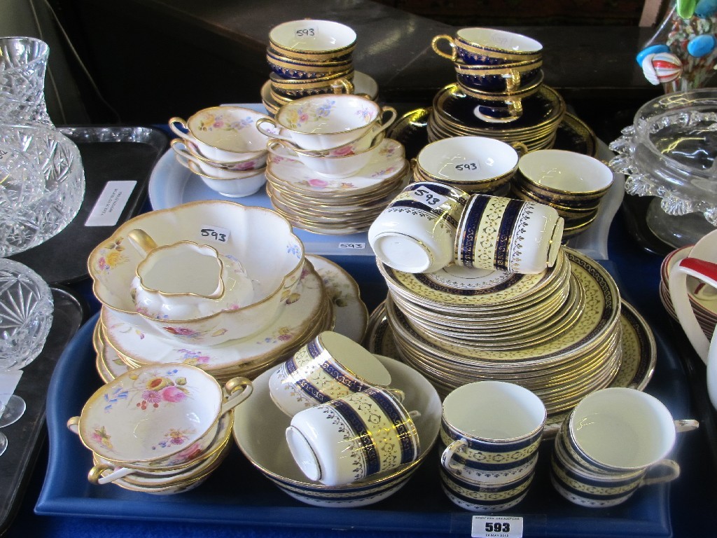 Appraisal: Two trays of tea and coffee wares including a Foley