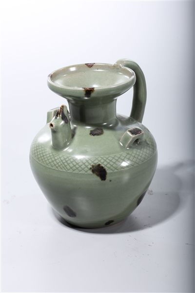 Appraisal: Chinese celadon glazed porcelain water dropper of handled pitcher form