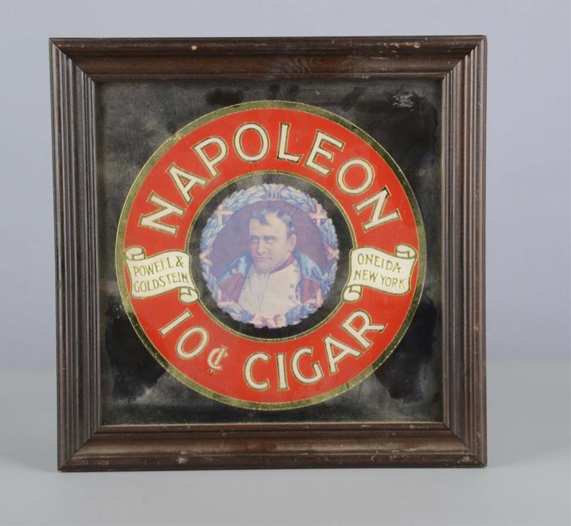 Appraisal: Napoleon Cigar Advertisement In Frame This advertisement for Napoleon Cigars