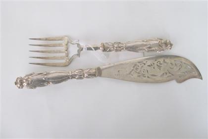 Appraisal: Scottish sterling silver fish serverspossibly glasgow late th century