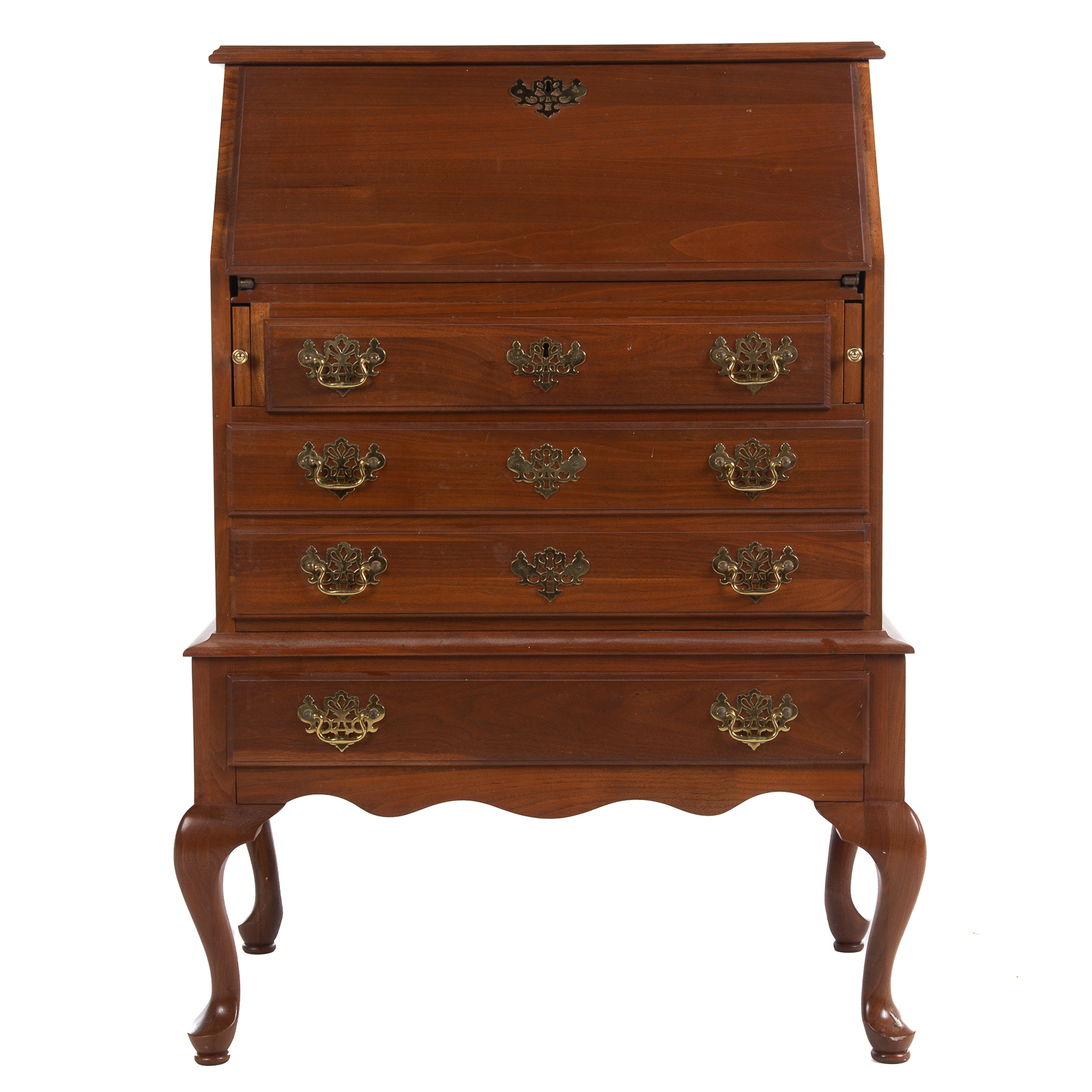 Appraisal: QUEEN ANNE STYLE WALNUT SLANT FRONT DESK th century fall